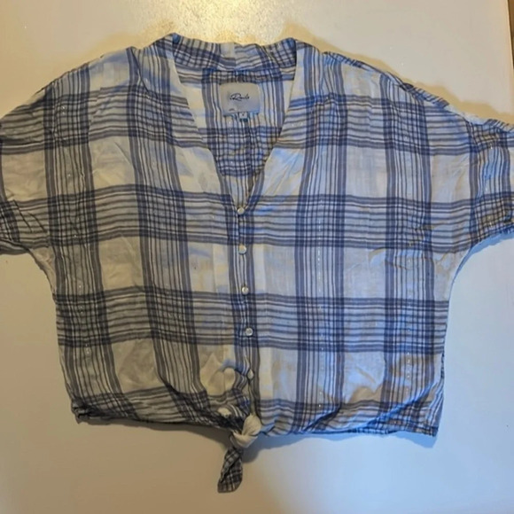 Rails Plaid Tie Crop Top C2 - Picture 1 of 4